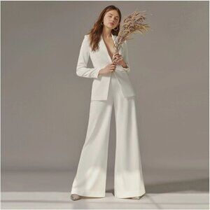 Floravere RBG Single Button Bridal Blazer Jacket White